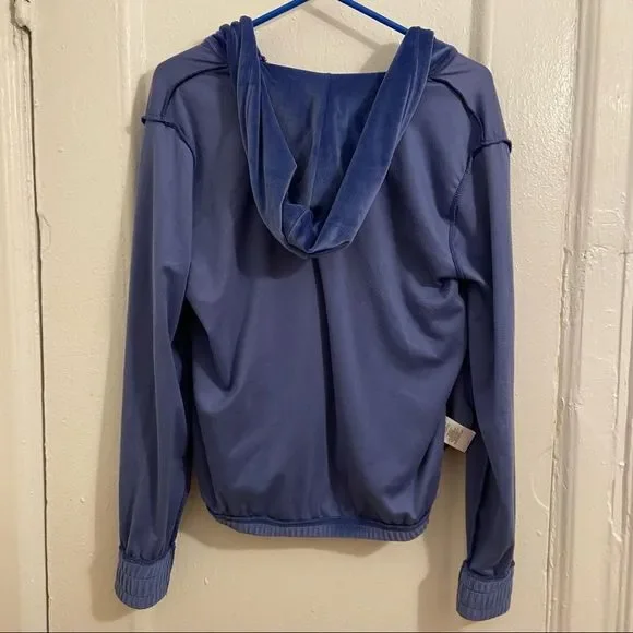 NWOT Fila Soft Velour Quarter Zip Hoodie in Purple-Blue - Picture 13 of 13